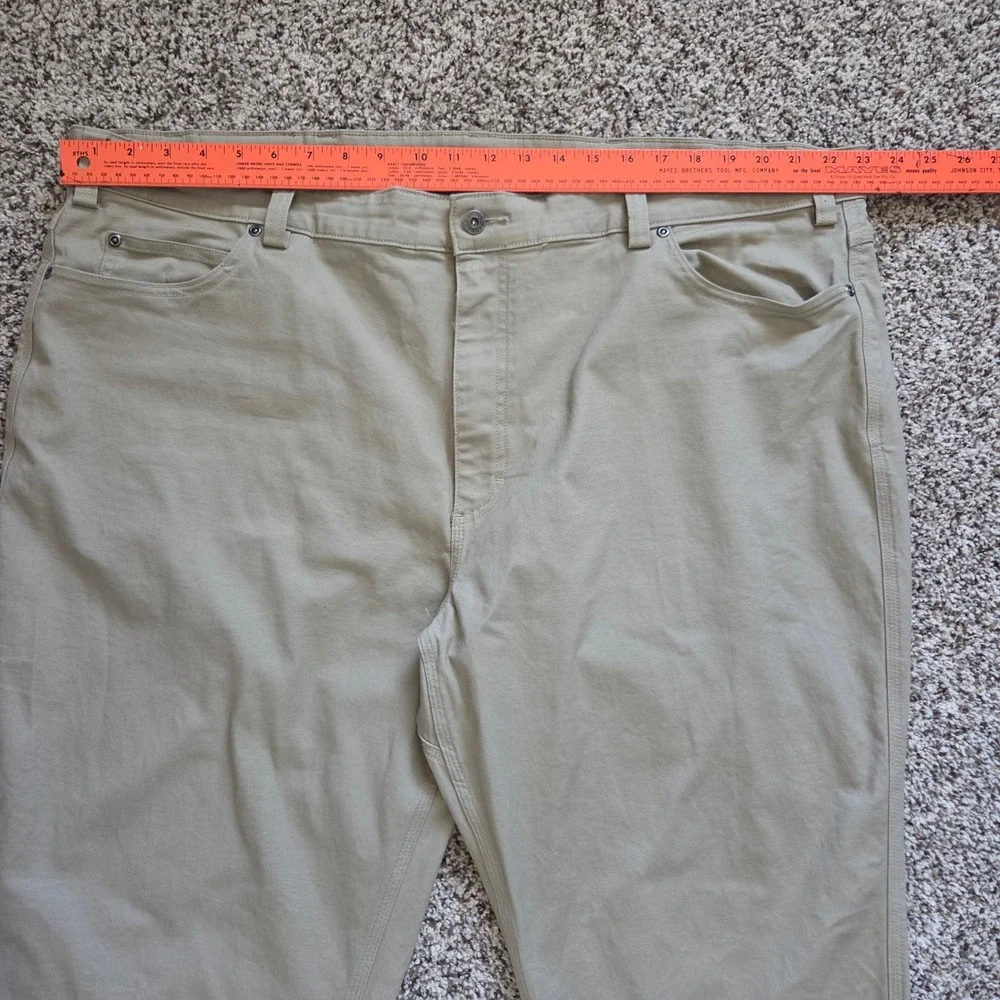 Duluth Trading Co Flex Fire Hose Relaxed Fit Pants Mens 46 x 2g Canvas Tan Khaki